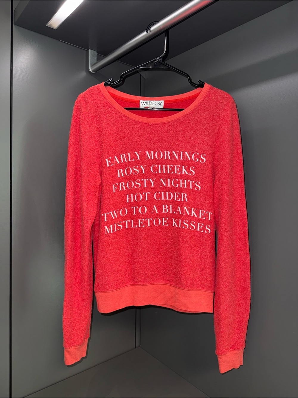 Wildfox Red Holiday Slogan Sweatshirt